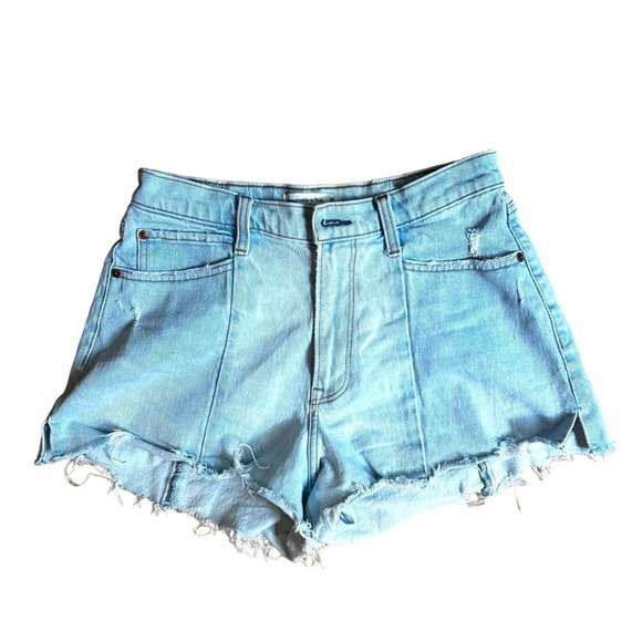 Abercrombie & Fitch High Rise Cutoff Denim Shorts Size  28/6 Light Wash - Picture 1 of 8